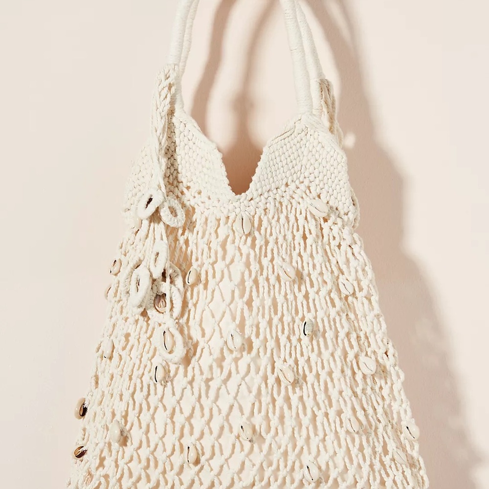 Elegant Cream Crochet Tote Bag